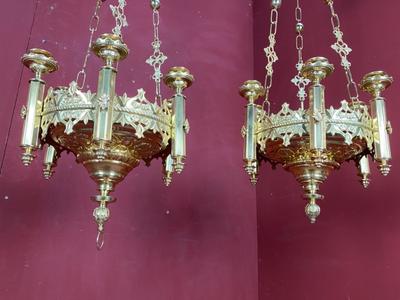 Sanctuary Lamps en Brass / Bronze / Polished and Varnished, France 19 th century ( Anno 1890 )