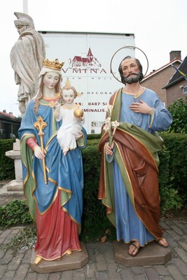 Statues  St. Joseph & St.Mary , Woodpap By Mayer - Munich en wood - pap, Germany 19th century