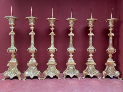 Exceptional Candle Sticks. Measures Without Pin. style Baroque en Bronze / Polished / New Varnished, France 19th century ( anno 1850 )