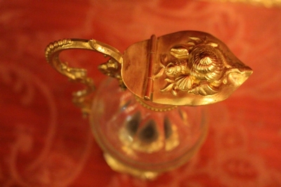 Cruets en Brass / Gilt / Glass, Belgium 19th century