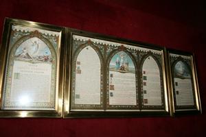 Altar Cards style Gothic - Style en Bras / Glass, Belgium  19 th century ( Anno 1890 )