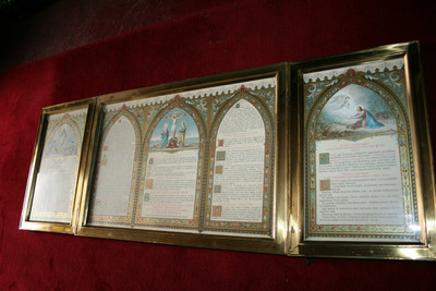 Altar Cards style Gothic - Style en Bras / Glass, Belgium  19 th century ( Anno 1890 )