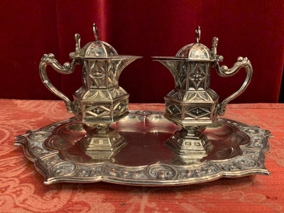 Cruets style Gothic - style en full silver, Belgium 19th century