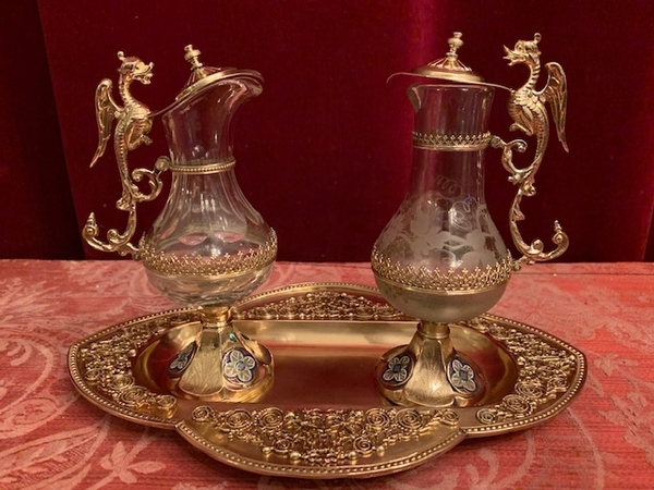 Luzar Vestments - Antique French Pontifical Silver Gilt Cruets