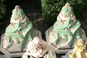 Wall Pedestals en plaster polychrome, Belgium 19th century