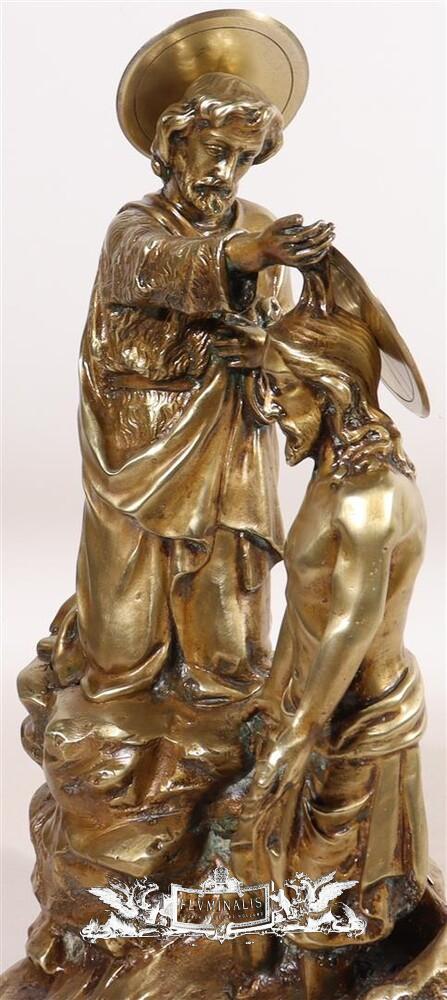 1 Gothic - Style Imagination Sculpture Baptizing Jesus & St. John In ...