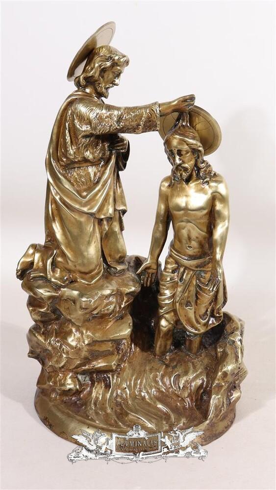 1 Gothic - Style Imagination Sculpture Baptizing Jesus & St. John In ...