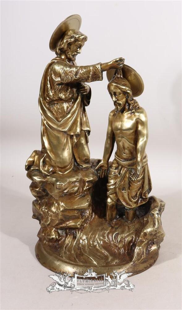 1 Gothic - Style Imagination Sculpture Baptizing Jesus & St. John In ...