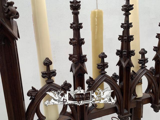 Gothic Style Wooden Candlesticks - 151 cm Height - Candelabra